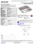 Elkay ELUHAD121255 Spec Sheet