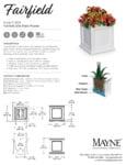Fairfield Planter 20x20 Spec Sheet Fairfield Planter 20x20 Spec Sheet