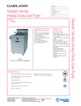 Garland M70SS Fryer Specsheet