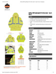 Glowear 8366 Lightweight Hi-Vis Rain Jacket Spec Sheet