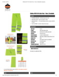 GloWear 8915 Hi-Vis Rain Pants Spec Sheet