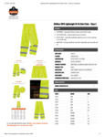 Glowear 8916 Lightweight Hi-Vis Rain Pants Spec Sheets Glowear 8916 Lightweight Hi-Vis Rain Pants Spec Sheets
