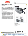 Hatco FWM-1B Flip Waffle Maker Specsheet