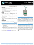 Haws 7603 Spec Sheet Haws 7603 Spec Sheet