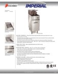 Imperial 50lb fryer specsheet Imperial 50lb fryer specsheet
