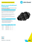 JG Drinks Black Acetal Bulkhead Connector Data Sheet