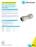 JG Drinks Grey Acetal Equal Straight Connector (Imperial) Data Sheet