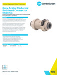 JG Drinks Grey Acetal Reducing Bulkhead Connector (Imperial) Data Sheet