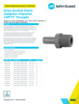 JG Drinks Grey Acetal Stem Adaptor (NPTF Thread) Imperial Data Sheet