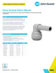 JG Drinks Grey Acetal Stem Elbow Data Sheet