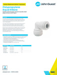 JG Drinks Polypropylene Equal Elbow Data Sheet