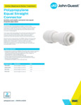 JG Drinks Polypropylene Equal Straight Connector Data Sheet