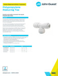 JG Drinks Polypropylene Reducing Tee Data Sheet JG Drinks Polypropylene Reducing Tee Data Sheet
