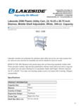 Lakeside 2509 Plastic Utility Cart, (3) 16.25 x 28.75 Inch Shelves, Middle Shelf Adjustable, White, 300-Lb. Capacity