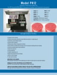 Patty-O-Matic PR12 specsheet Patty-O-Matic PR12 specsheet