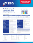 Lysol Disinfectant Spray Spec Sheet