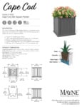 Mayne Cape Cod 20x20 Square Planter Spec Sheet Mayne Cape Cod 20x20 Square Planter Spec Sheet