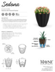 Mayne Sedona 18in Round Planter Spec Sheet