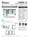 Traulsen C Series Undercounter Refrigerator Specsheet Traulsen C Series Undercounter Refrigerator Specsheet