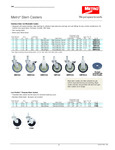 Metro Stem Casters Spec Sheet Metro Stem Casters Spec Sheet