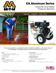 Mi-T-M CA-Aluminum-Series Cold Water Pressure Washer Spec Sheet Mi-T-M CA-Aluminum-Series Cold Water Pressure Washer Spec Sheet