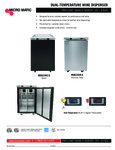 MicroMatic MDD23WLT-E MDD23SW-E Pro-Line Wine E-Series Dual Temperature Wine Dispenser Specsheet