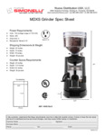 Nuova Simonelli MDXS Espresso Grinder Specsheet
