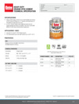 Oatey Orange Lava Hot Cut-In Cement Spec Sheet