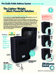 Oklahoma Sound Specsheet PA System Oklahoma Sound Specsheet PA System