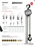 OZ Industrial Chain Hoists Specsheet
