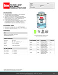 16 OZ PVC RAIN-R-SHINE BLUE CEMENT spec sheet