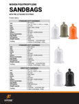 SB sandbag spec sheet