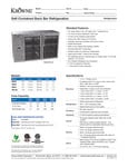 Self-Contained Back Bar Refrigeration Spec Sheet Self-Contained Back Bar Refrigeration Spec Sheet