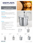 Server Vegetable Inset Pumps Specsheet Server Vegetable Inset Pumps Specsheet