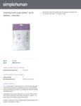 Simplehuman FOAMING HAND SOAP TABLET - LAVENDER Specs