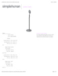 simplehuman ST1501 Steel Sanitizer Stand Spec Sheet