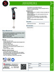 Sammic XM-12 Specsheet Sammic XM-12 Specsheet