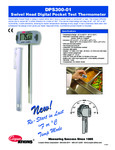 Spec Sheet for Cooper-Atkins DPS300-01-8 Swivel Digital Pocket Thermometer