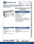 Specsheet for Beverage-Air UCRD67AHC-4 Undercounter Refrigerator