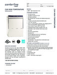 Specsheet for Centerline by Hobart CUH Undercounter Dishwashing Machine