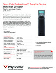 Specsheet for PolyScience Creative Series Immersion Circulator 