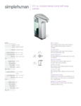 Simplehuman ST1023 8 oz. Brushed Nickel Soap / Sanitizer Dispenser Simplehuman ST1023 8 oz. Brushed Nickel Soap / Sanitizer Dispenser