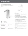 Simplehuman ST1043 9 oz. Brushed Stainless Steel Soap / Sanitizer Dispenser