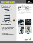 Tough Shelf 5TBLKTB Spec Sheet