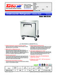 Turbo Air Refrigeration MUR-27S-N6 Fridge Specsheet