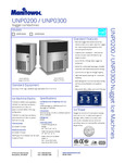 Manitowoc UNP0200A/300A Specsheet Manitowoc UNP0200A/300A Specsheet