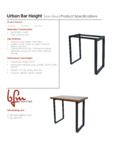 Urban Bar Height Spec Sheet