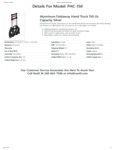 Vestil FHC-150 Specsheet