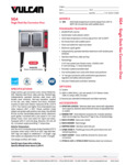 Vulcan F45421 SG4 Series Single Deck Gas Convection Oven Specsheet