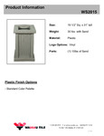 Wausau Tile Prairie WS2015 Square Plastic Cigarette Receptacle Warranty